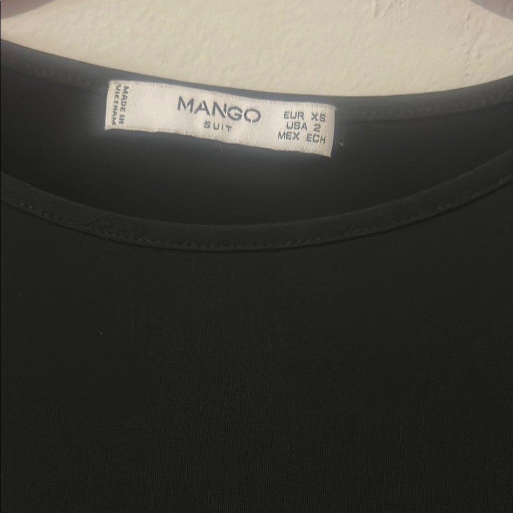 Like new! Mango Black Long Sleeve Crew Neck Dress - Picture 3 of 5
